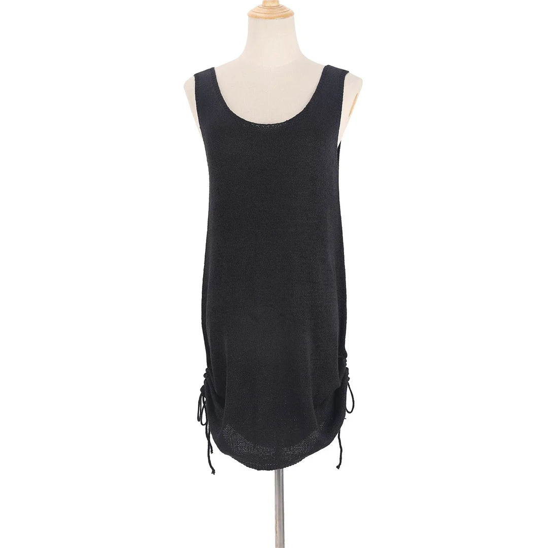 20 Colors Backless Lace Up Crochet Knitted Tunic Beach Cover Up Cover-ups Beach Dress Beach Wear Beachwear Female Women V5479