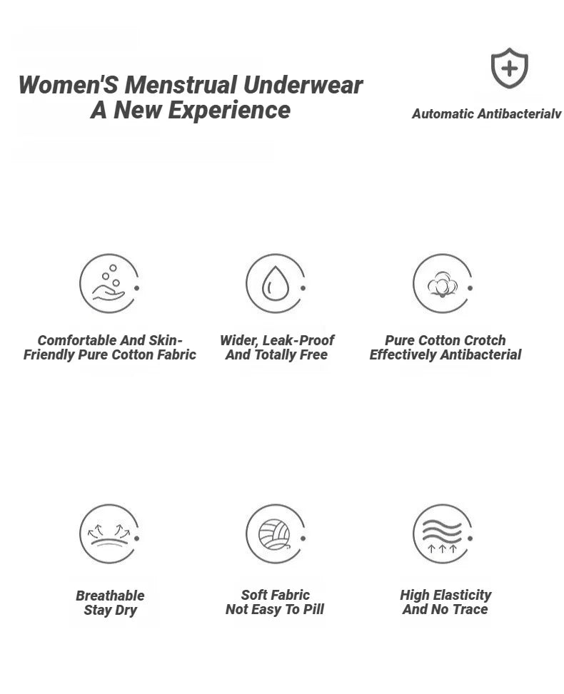 4Pcs Women'S Menstrual Panties High Waist Cotton Briefs Lingerie Physiological Pants Leak Proof Underwear Ladies Period Panty