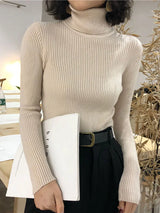 Turtleneck Sweater Womens 2026 Autumn Winter Tops Korean Slim Women Pullover Jumper Knitted Sweater Pull Femme Hiver Truien