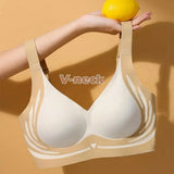 Powerful Push up Seamless Bra Women Gathered Up Wireless Bra Soft Full Coverage Support Adjustable Underwear Anti Sagging Bra