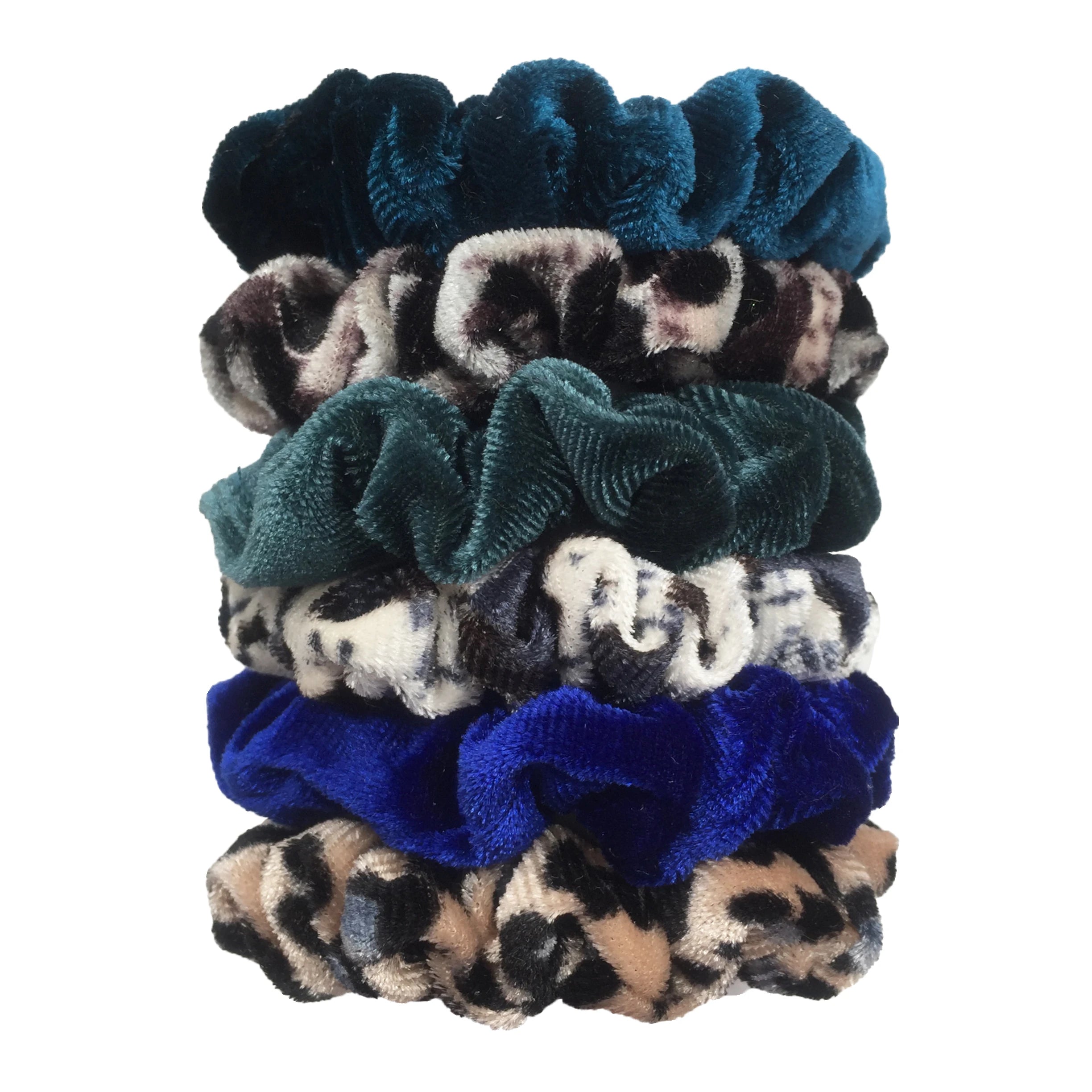 24/50/6pcs Scrunchies Women Velvet accessoires for boutique Cute Leopard High Quality Elastic Headwear Ponytail Hair Tie