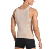Men Slimming Body Shaper Abdomen Reducer Underwear Tank Top Sleevelss Wide Strap Shapewear Fitness Posture Correct Belly Abdominal Fat Reducer Vest Breathable Soft Waist Trainer S-3XL