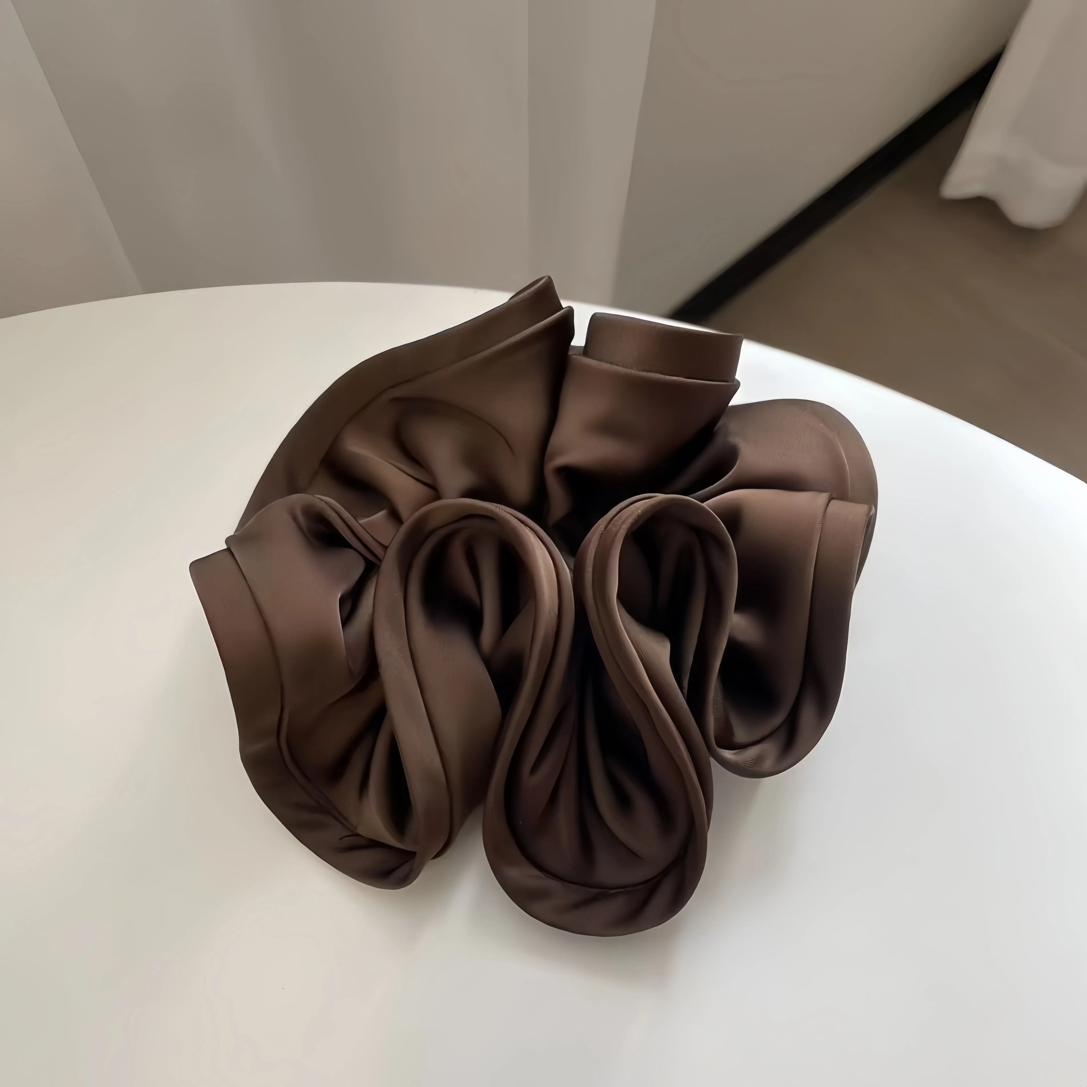 Korean Big Hair Tie Ribbon Scrunchies Satin Elastic Hair Band Bow Women Simple Temperament New Style  Ponytail Hair Accessories