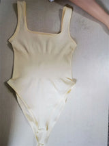 GUUDIA Ribbed Tummy Jumpsuit Daily Shaper Bodysuits Light Control Compress Tummy Control Open Crotch Shapewear Suits Open Crotch
