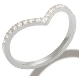 Personality Round Beads Ring Band Small Clear Crystal Zircon Waterproof Stainless Steel Rings Simple Granular Fine Jewelry