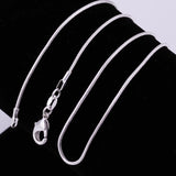 45-60cm 925 Silver 1MM/2MM/3MM solid Snake Chain Necklace For Men Women Fashion Jewelry for pendant