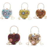 Wrist Bag Glitter Sequin Evening Banquet Bag Embroidery Elegant Heart Shape Handbag Sweet Large Capacity Ladies Clutch Bag Party