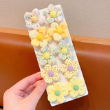 10Pcs/Set New Baby Girl Cute Colorful Flower Hair Bands Ponytail Holder Chilren Soft Scrunchies Rubber Kids Hair Accessories