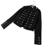 Streetwear Casual Loose Button Split Short Denim Jacket Women Fashion Spring Autumn 2026 Stand Collar Long Sleeve Jean Jacket