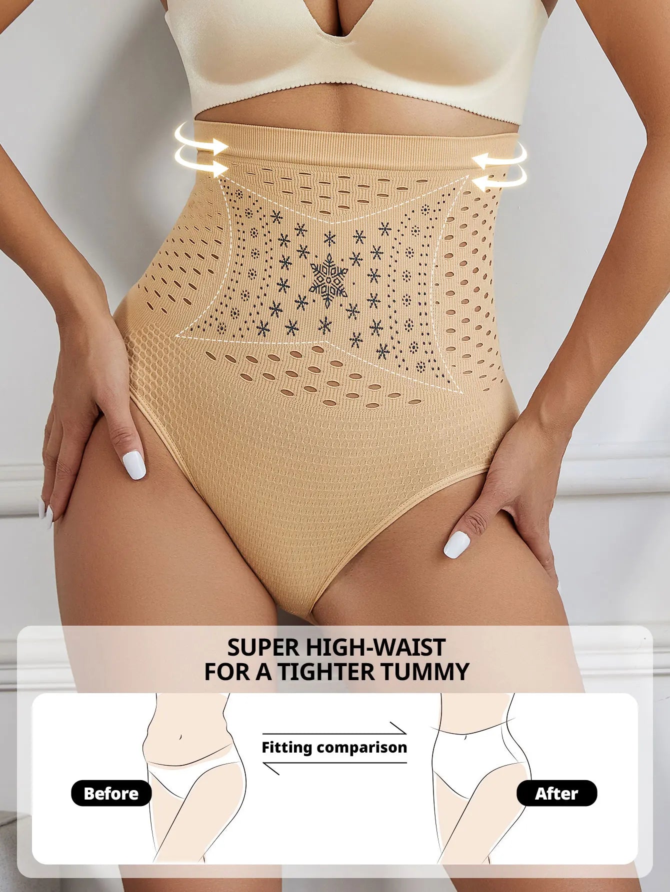 Seamless Restoration Shaper Brief Women Tummy Control Shapewear Hollow Out Fat Burning Slimming High Waist Underwear Panties