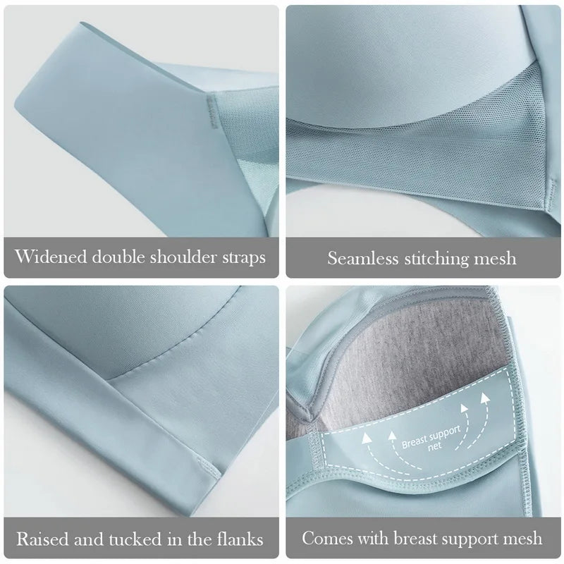 EUR/USA Size Women Breathable Sports Bra Inner Support Push Up Brassiere Vest Patchwork Mesh Gym Underwear Tops Padded Bras