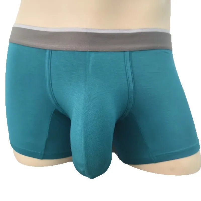 Men Modal Boxer Briefs Big Pouch Underwear Extra Large Bulge Enhancing Breathable Cooling Lightweight Mens Boxers Shorts Panties