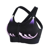 Sports Bras For Women Front Zipper Adjustable Strap Shockproof Elastic Fitness Athletic Brassiere Slim Yoga Crop Top