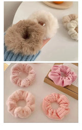 7/21 Pcs/Set Women Hair Scrunchies Set Plush Solid Hair Band for Girls Ponytail Holder Rubber Bands Hair Ties Hair Accessories
