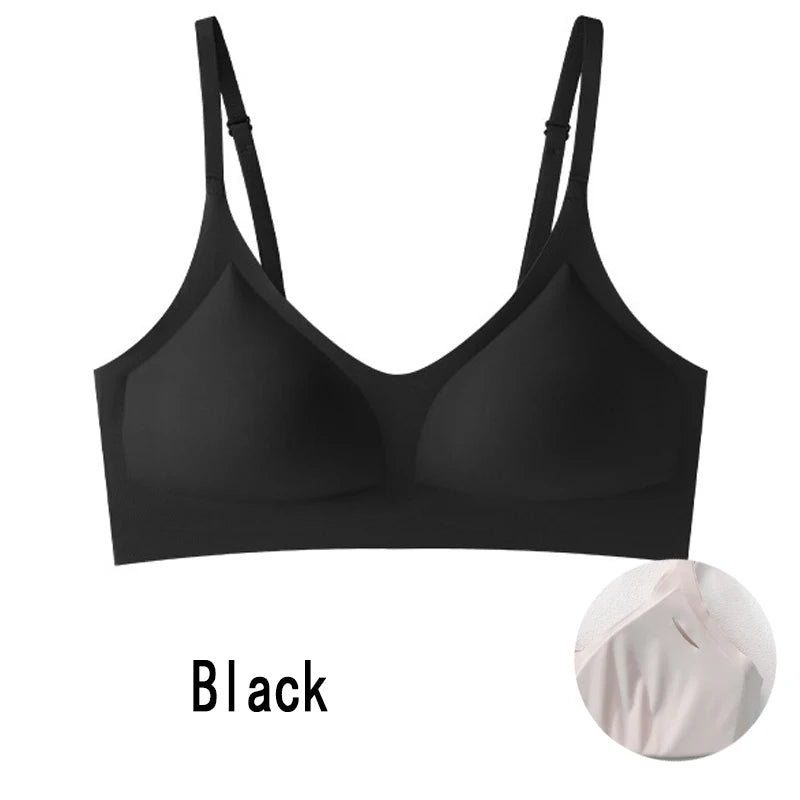 Women's bra, seamless underwear, large breasts, small breasts, gathering, thin semi-fixed cup, beautiful back bra, sexy