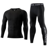 2PCS Men's Compression Sportswear Set Long Sleeve Top Pants Gym Workout Fitness Running Jogging Yoga Training Clothing Suit