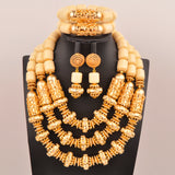 32inches 2Layers orange artifinal nigerian coral bead jewelry set wedding
