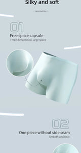 Men's underwear, men's 3D punched ice silk four-cornered pants, seamless thin, flat-cornered pants, extended sport, summer