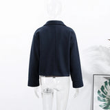 Fashion Short Woolen Coat For Women Stand Collar Full Sleeve Loose Zipper Jacket Female 2025 Spring Autumn Solid Lady Outwear