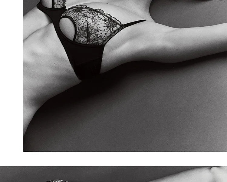 Summer Sexy Hot Ultra Thin Bra Set Women's  Lace Lingerie French Lingerie Underwear Everyday Bra  Unlined Minimizer Push-up Bra