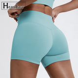 Hearuisavy Summer Running Sports Shorts Women Buttock Lift Leggings Women Cycling Slim Fit Workout Shorts High Waist Yoga Shorts