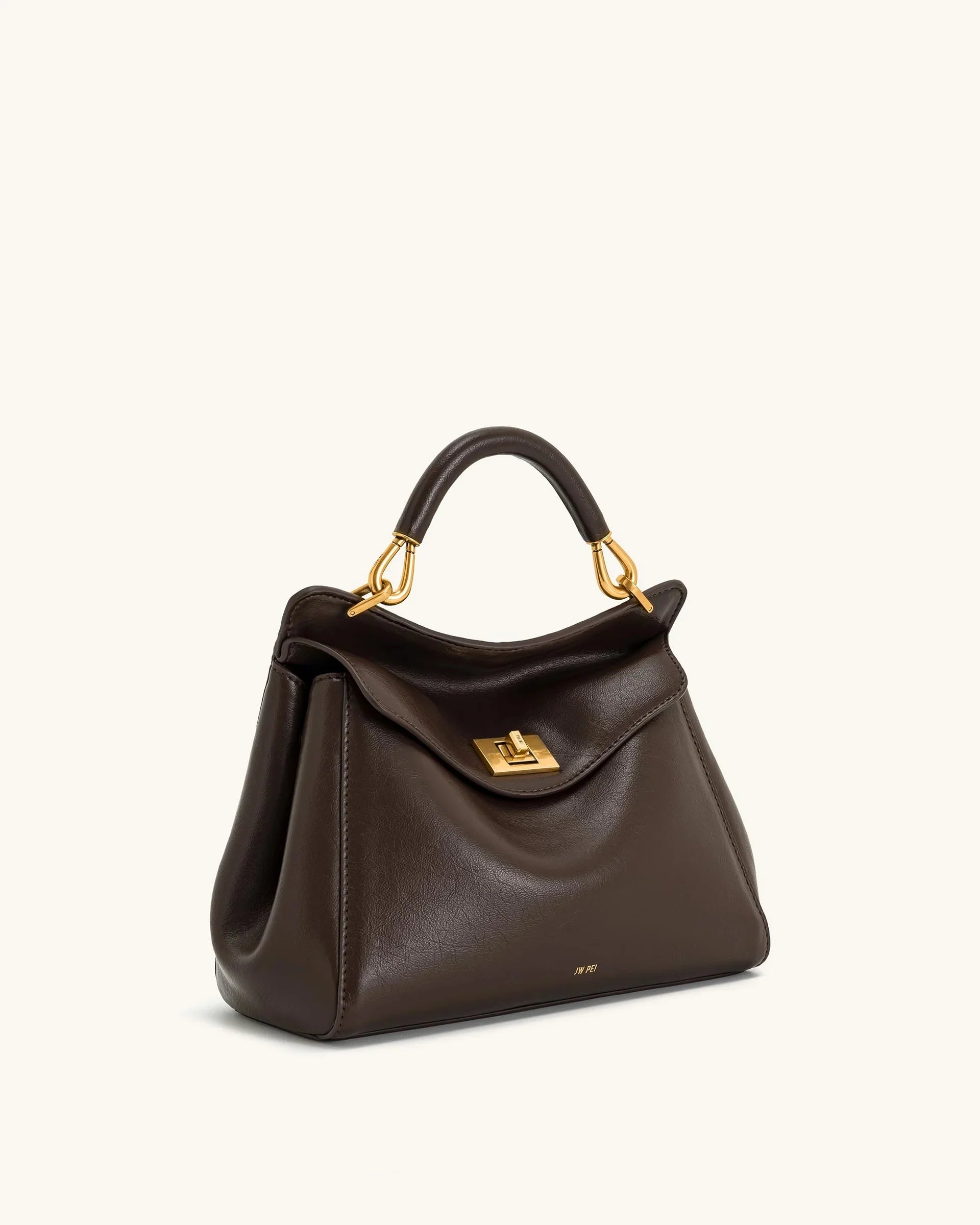 JW PEI Lucia Top-Handle Bag Luxury Designer Crossbody Shoulder Bag for Women Elegant Turn Lock Vegan Leather Messenger Purse