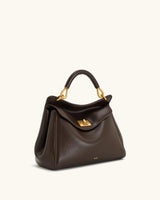JW PEI Lucia Top-Handle Bag Luxury Designer Crossbody Shoulder Bag for Women Elegant Turn Lock Vegan Leather Messenger Purse