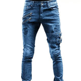2023 Plus Size Straight Jeans Man Pants Spring Summer Boyfriend Jeans Streetwear Skinny Zips 3 Colors Cacual Long Denim Trousers