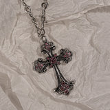 Y2K Sweet Cool Girl Personalized Creative Cross Love Pendant Necklace, Suitable for Daily Wearing