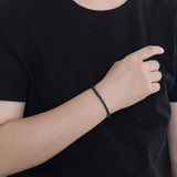 New Fashion Real S925 Sterling Silver Plated 18K Gold 5A Grade Zircon Black Tennis Bracelet for Men and Women Fashion Jewelry