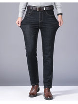 Men Fashion Straight Jeans Men 2026 New Stretch Slim Fit Pants Comfortable Soft Business Denim Trousers Male Brand Clothing