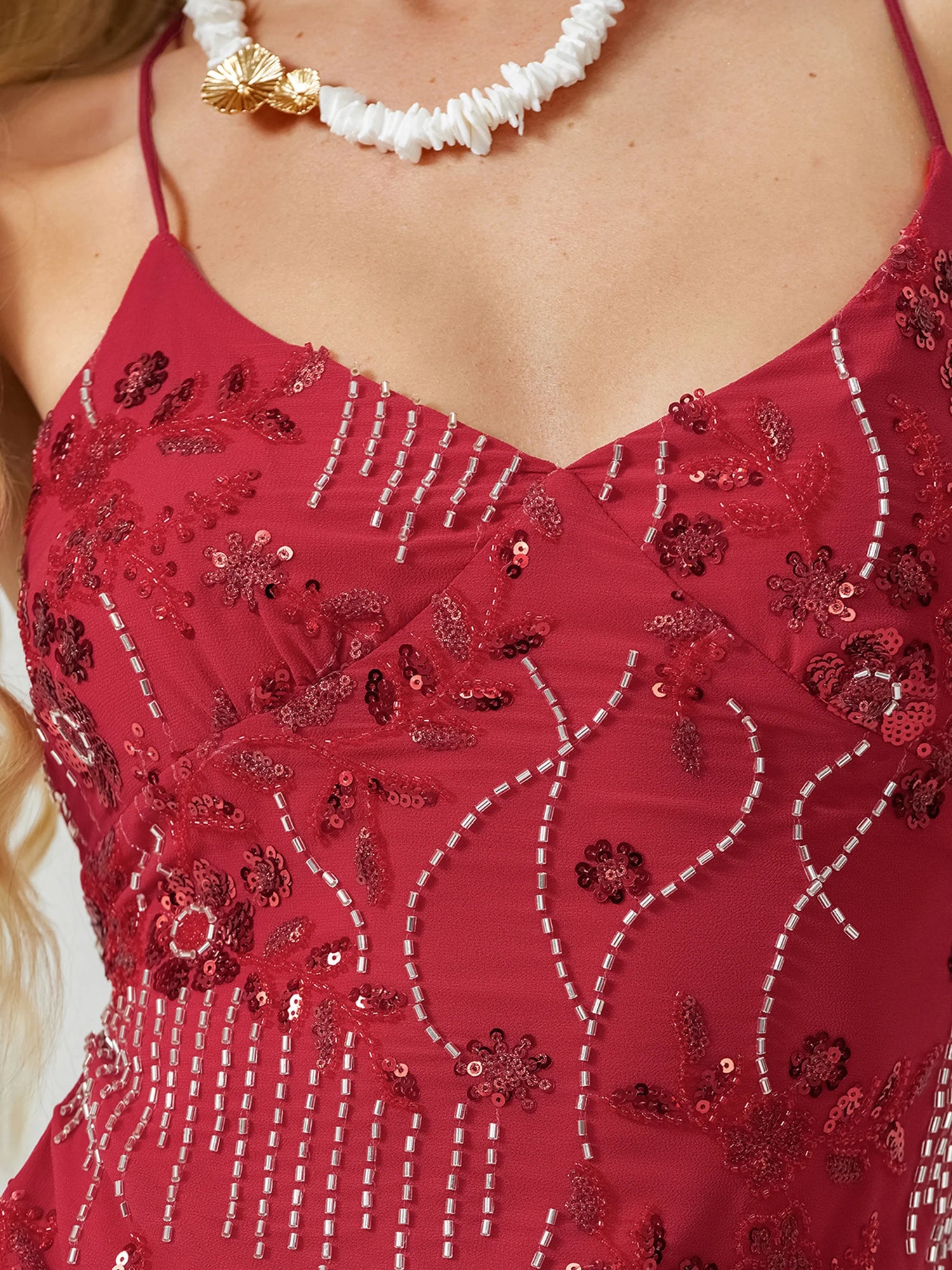 Summer Women Y2k Sequin Halter Crop Tops Pearl Embellished Cami Tops Summer Glitter V Neck Rhinestone Camisole Tank Shirt