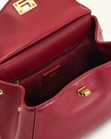 JW PEI Lucia Top-Handle Bag Luxury Designer Crossbody Shoulder Bag for Women Elegant Turn Lock Vegan Leather Messenger Purse