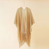 Swimsuit Cover-ups  Fashion Tassel Gold Bikini Beach Cover Up Sexy Beach Dress Tunics for Women Summer Wear See Through