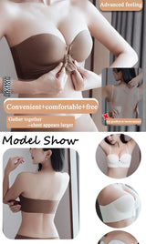 FINETOO Front Closure Sexy Push Up Bra Women Invisible Bras Underwear Lingerie For Female Brassiere Strapless Seamless Bralette