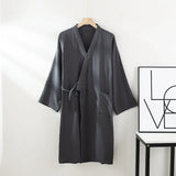 Kimono Robes for Men's and Women's Sleepwear Cotton Yarn Bathrobe Tied Cardigan Thin Home Clothes Couple's Robes