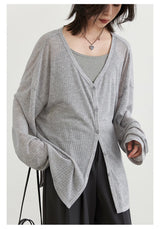 CHIC VEN Women's Cardigan New V-neck Long Sleeved Female Shirt Female Jumpers Sun Protection Woman Top Spring Summer 2026
