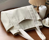 Large Capacity Canvas Tote Bags for Work Commuting Carrying Bag College Style Student Outfit Book Shoulder Bag Shopping Bag