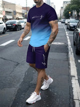 2024 New Summer Street Men's Suit Sportswear Men's Oversized Clothing 3D Print T-Shirt Shorts Men's Simple Clothing Fashion Suit