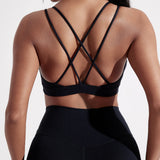 Solid Color Cross Fitness Bra Soft High Strength Women Tight Sport Top Comprehensive Training Gym Yoga Underwear With Chest Pad