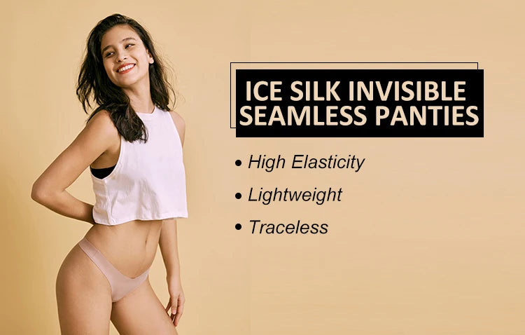 1Pcs/7Pcs Hot Sale Ladies Frill Trim Satin Ice Silk Seamless No Show Underwear Invisible Briefs Tanga Bragas Women's Panties