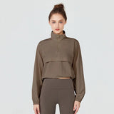 1PC Women's Long-Sleeve Fitted Athletic Jacket for Spring & Fall - Ideal for Running, Gym Workouts & Yoga