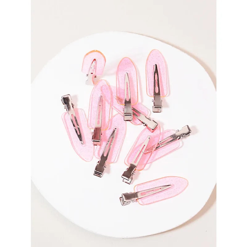 10pcs Seamless Fashion Transparent Hair Clips for Girls Makeup Facial Accessory Styling Clips for Real Hair Wigs