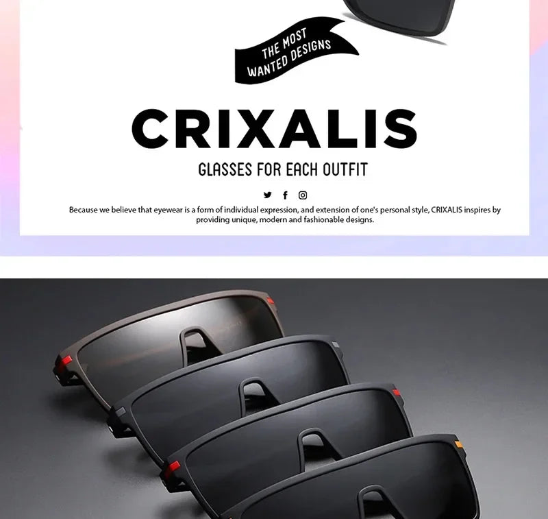 Fashion Polarized Sunglasses For Men Square Oversized Anti Glare Driver Mirror Sun Glasses Women UV400 Goggles Male