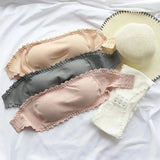 Summer Strapless Women Bras Back Lace Sexy Chest Tops Seamless Breathable Underwear Brassiere Solid Invisible Chest Wraps Bra