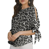 ZANZEA Summer Leopard Printed Blouse Women Elegant Half Sleeve Work Shirt Fashion Lace Up Holiday Tops Bohemian Stylish Blusas