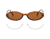 New Small Oval Sunglasses Women Men Trendy Vintage Hip Hop Cat Eye Sun Glasses Female Leopard Black Punk Eyewear UV400 Oculos