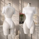 Women's High-Quality Backless Bodysuit Basic Solid Color Comfortable Fit Underwear