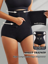2PC,Women Seamless High Waist Waist Cincher Panty Briefs Strong Compression Faja Shaperwear Tummy Control Body Shaper Belly Shaping Butt Lifting Underwear