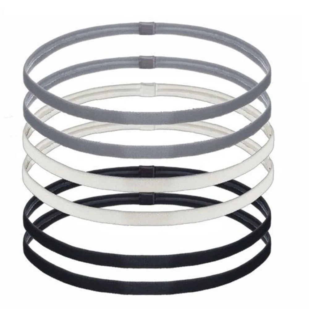3pcs Elastic Absorbent Sweat Bands Solid Thicken Non-Slip Sports Outdoor Headbands Hair Accessories Running Exercise